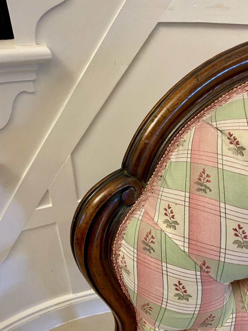 Antique Victorian Quality Carved Walnut Armchair - Image 11